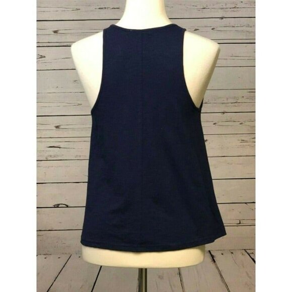 inTu Navy Sleeveless Tank Top Small Cami Embroidered Boho Hippie Festival - Picture 4 of 4